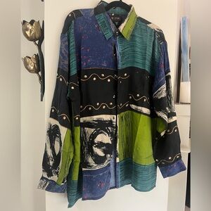 90s Vintage 100% Silk Button-Up Shirt